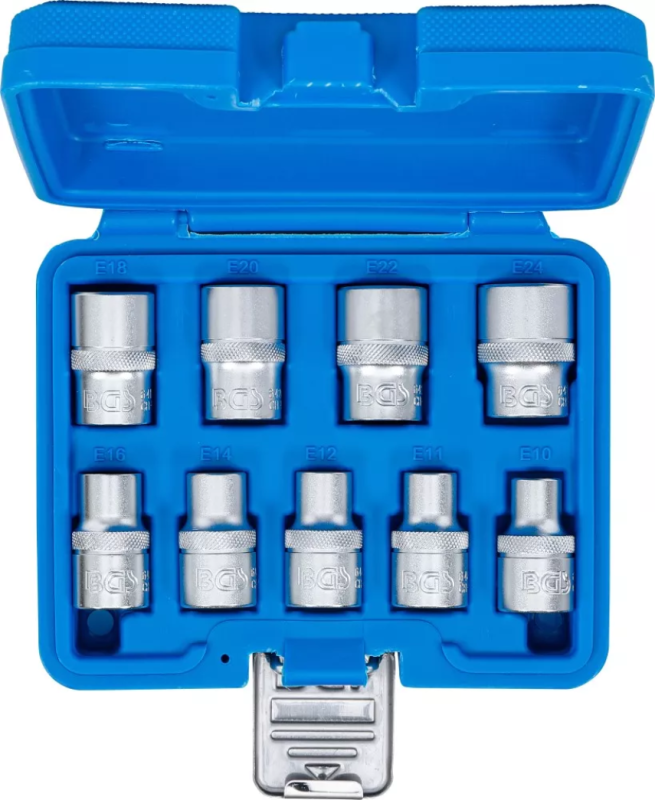 Steckschlüssel Satz E-Profil 1/2" 9-tlg.